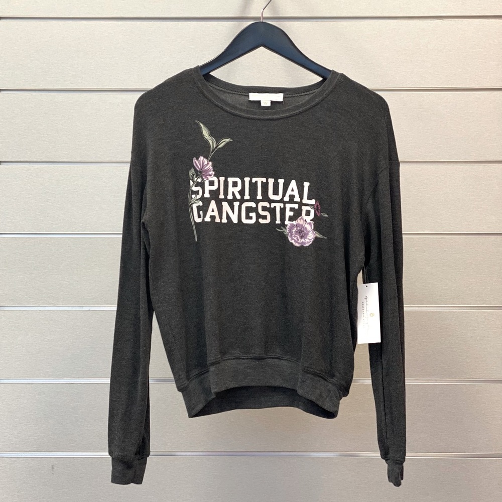 Spiritual Gangster Floral Crew - Heather - Med - NWT